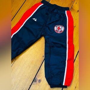 Boston Red Sox Genuine Merchandise Windbreaker Pants 2T Navy Red MLB Lined EUC